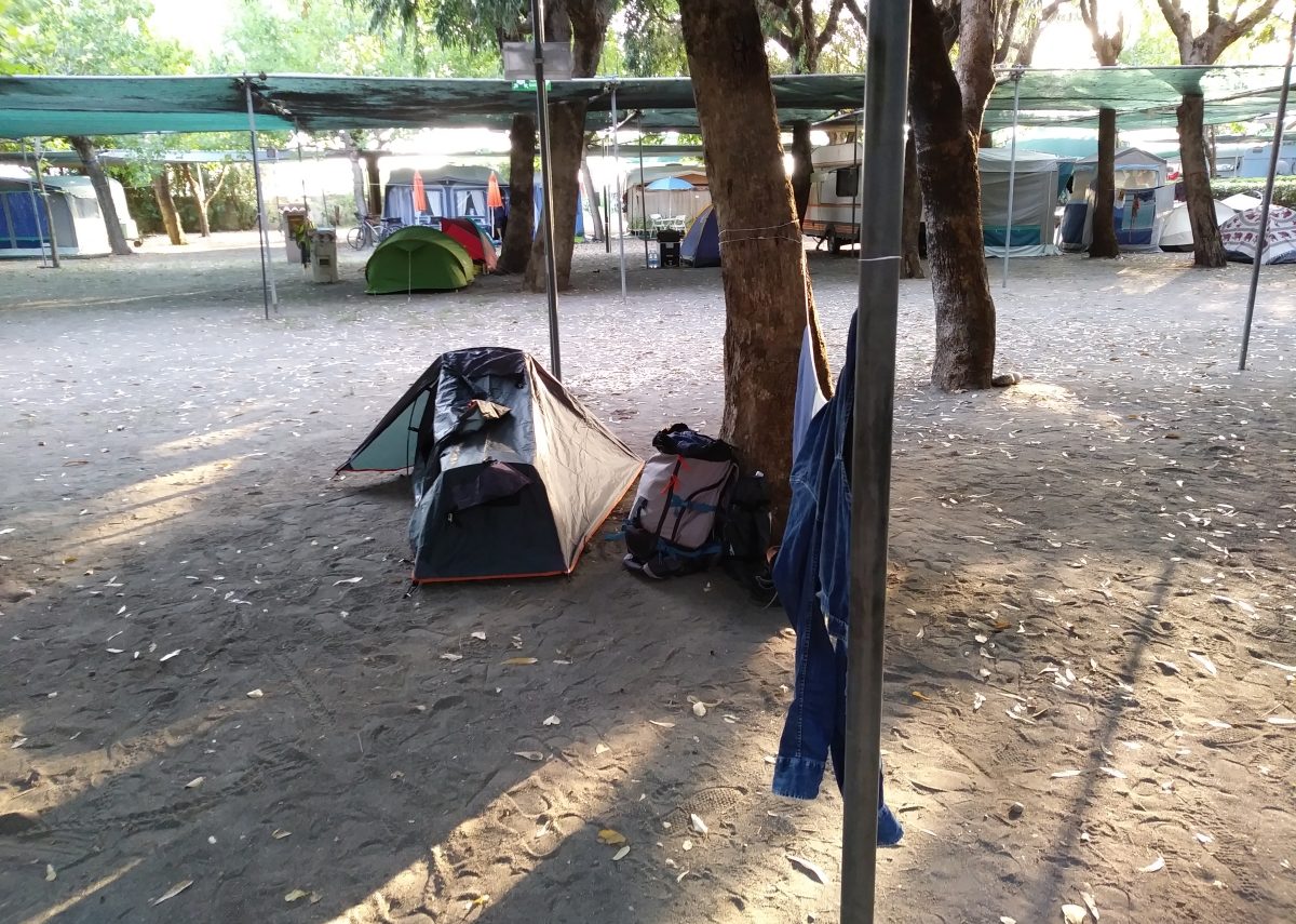 La mia tenda al Campeggio Castrocucco di Maratea